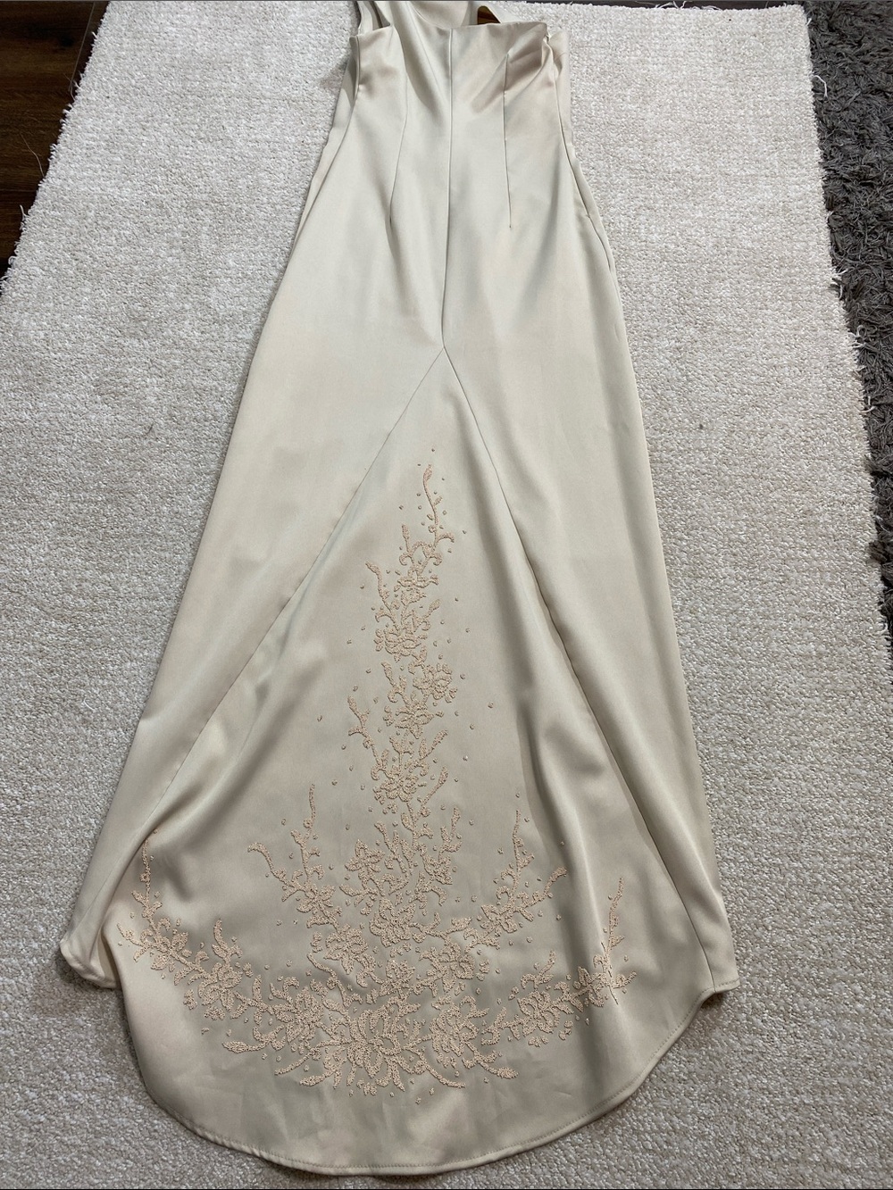 Eureka Elegant One-Shoulder Champagne Evening Gown Size M - Picture 14 of 16